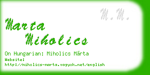 marta miholics business card